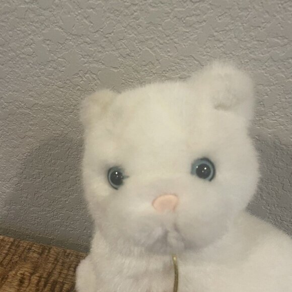 Vintage Soft Classics White Cat Kitten Plush Toys R Us 1995 Blue Eyes 10” Toy - Picture 4 of 10